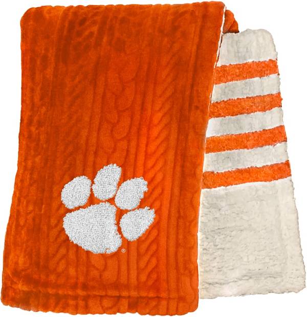 Pegasus Sports Clemson Tigers 60'' x 70'' Embossed Sherpa Stripe Throw Blanket