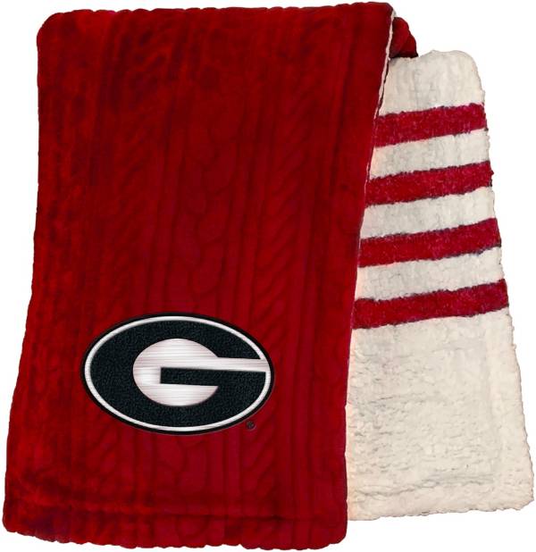 Pegasus Sports Georgia Bulldogs 60'' x 70'' Embossed Sherpa Stripe Throw Blanket