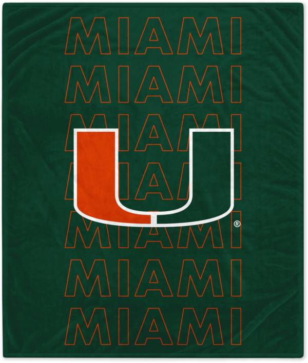 Pegasus Sports Miami Hurricanes 60'' x 70'' Echo Wordmark Blanket