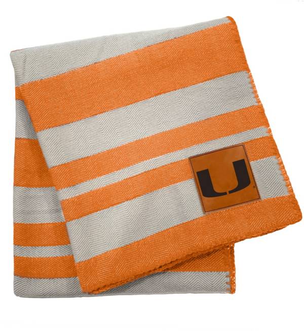 Pegasus Sports Miami Hurricanes 60'' x 70'' Acrylic Stripe Throw Blanket