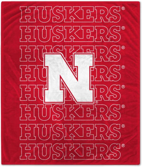 Pegasus Sports Nebraska Cornhuskers 60'' x 70'' Echo Wordmark Blanket