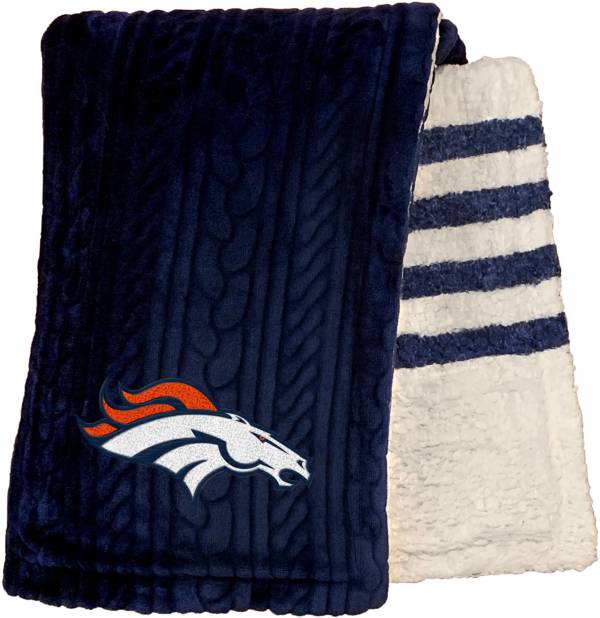 Pegasus Sports Denver Broncos 60'' x 70'' Embossed Sherpa Stripe Throw Blanket