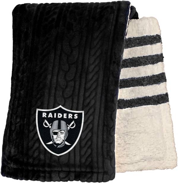 Pegasus Sports Las Vegas Raiders 60'' x 70'' Embossed Sherpa Stripe Throw Blanket