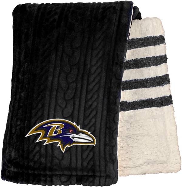 Pegasus Sports Baltimore Ravens 60'' x 70'' Embossed Sherpa Stripe Throw Blanket