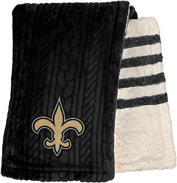 Pegasus Sports New Orleans Saints 60'' x 70'' Embossed Sherpa Stripe Throw Blanket