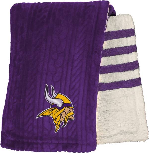 Pegasus Sports Minnesota Vikings 60'' x 70'' Embossed Sherpa Stripe Throw Blanket