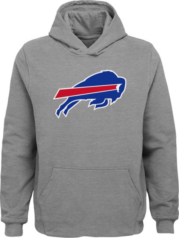 NFL Team Apparel Youth Buffalo Bills Primary Logo Grey Hoodie