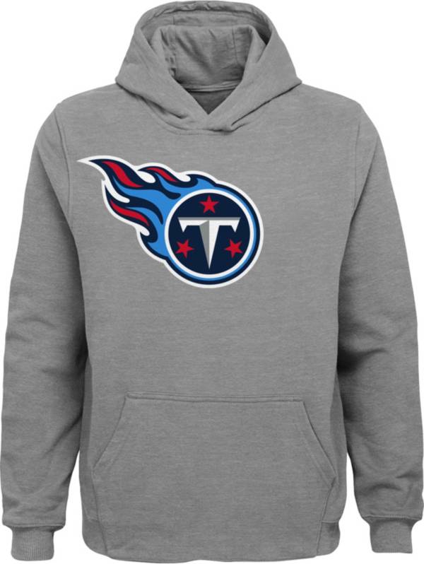 NFL Team Apparel Youth Tennessee Titans Primary Logo Grey Hoodie