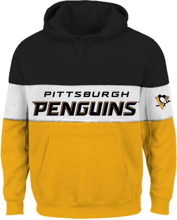 NHL Big & Tall Pittsburgh Penguins Color Block Black Pullover Hoodie