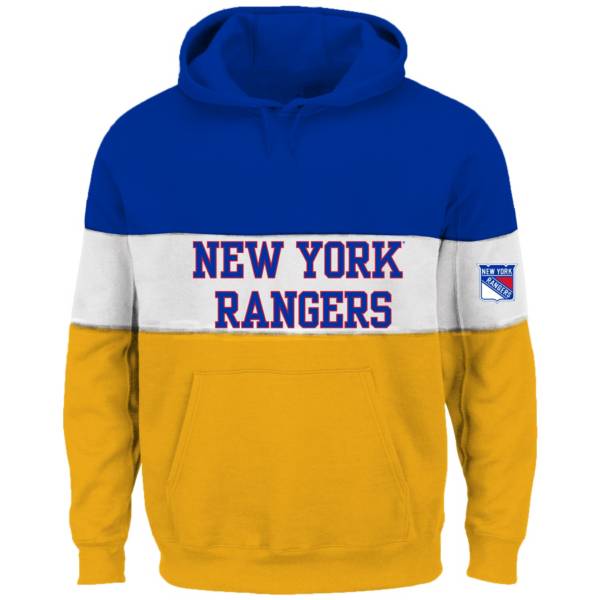 NHL Big & Tall New York Rangers Color Block Royal Pullover Hoodie