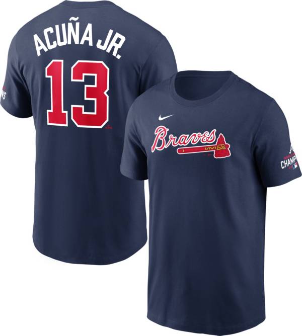 Nike 2021 World Series Champions Atlanta Braves Ronald Acuña Jr. #13 T-Shirt