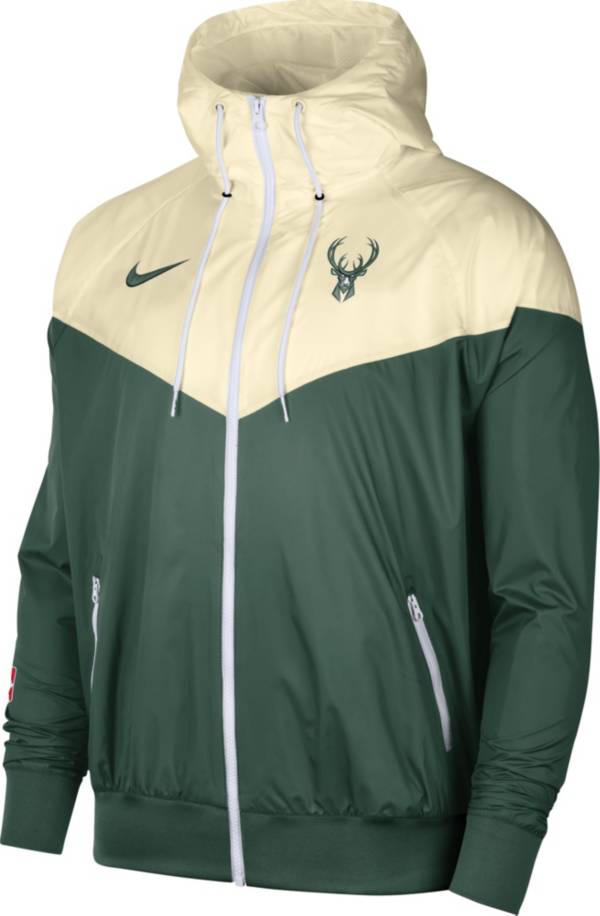 Nike Adult Milwaukee Bucks Green Lightweight Windrunner Jacket