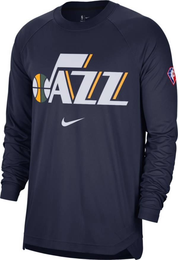 Nike Adult Utah Jazz Navy Long Sleeve Pre-Game Crewneck