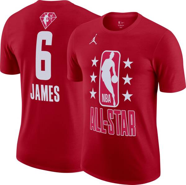 Jordan Adult 2022 NBA All-Star Game LeBron James #6 Red Player T-Shirt