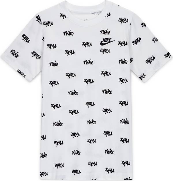 Nike Boys' Sportswear Script Printed T-Shirt