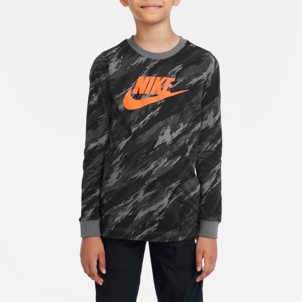 Nike Boys' Camo All Over Print Long Sleeve T-Shirt