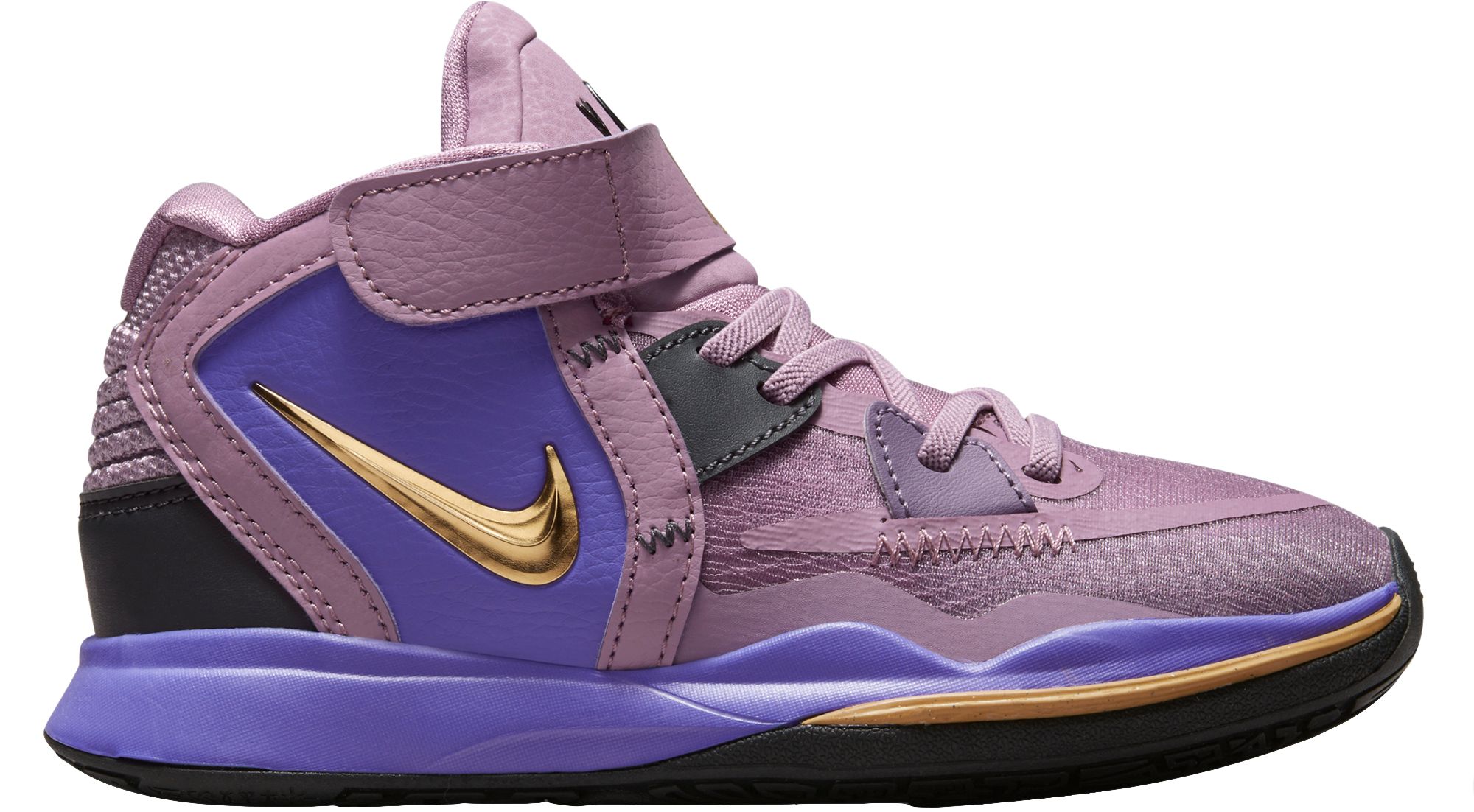 purple and gold youth basketball shoes