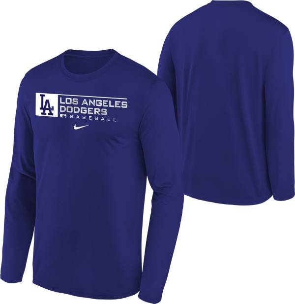 Nike Youth Boys' Los Angeles Dodgers Royal Authentic Collection Dri-FIT Legend Long Sleeve T-Shirt