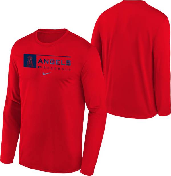 Nike Youth Boys' Los Angeles Angels Red Authentic Collection Dri-FIT Legend Long Sleeve T-Shirt