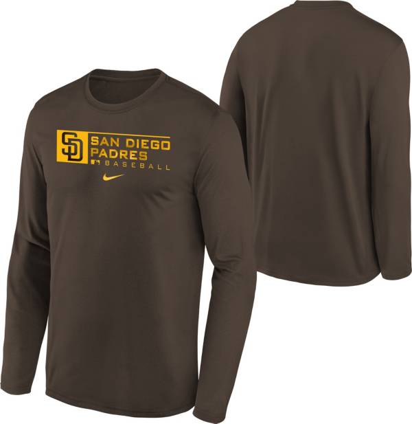 Nike Youth Boys' San Diego Padres Gray Authentic Collection Dri-FIT Legend Long Sleeve T-Shirt