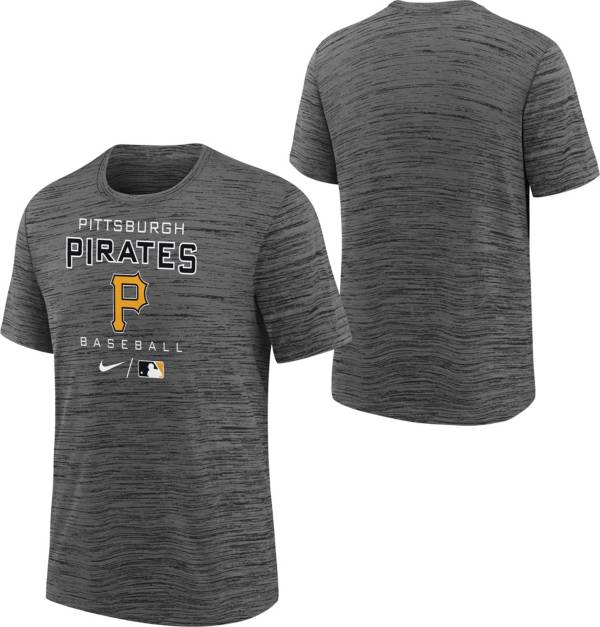 Nike Youth Boys' Pittsburgh Pirates Dark Gray Authentic Collection Velocity T-Shirt