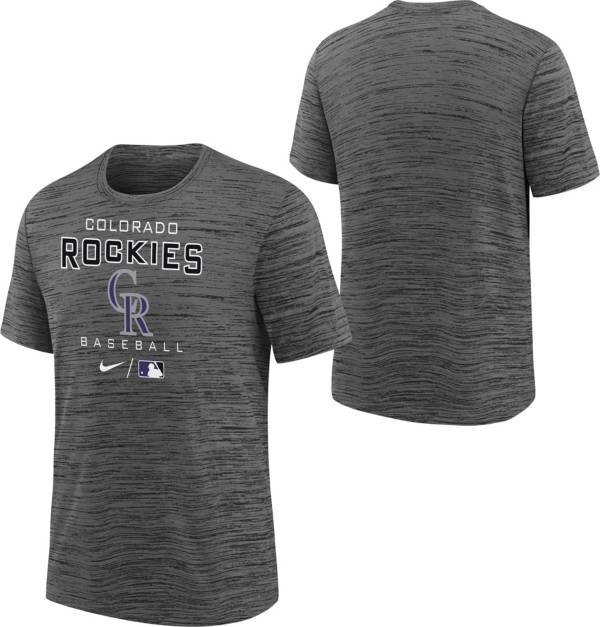Nike Youth Boys' Colorado Rockies Dark Gray Authentic Collection Velocity T-Shirt