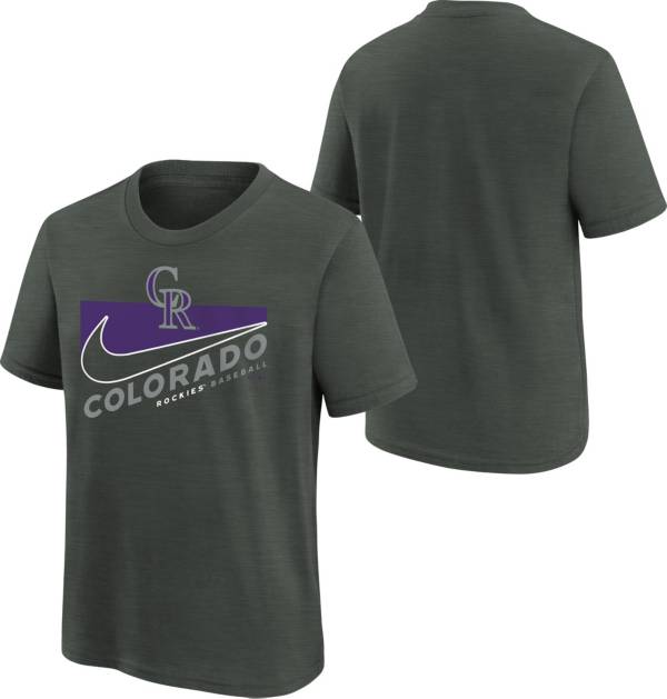 Nike Youth Boys' Colorado Rockies Dark Gray Swoosh Town T-Shirt