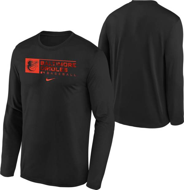 Nike Youth Boys' Baltimore Orioles Black Authentic Collection Dri-FIT Legend Long Sleeve T-Shirt product image