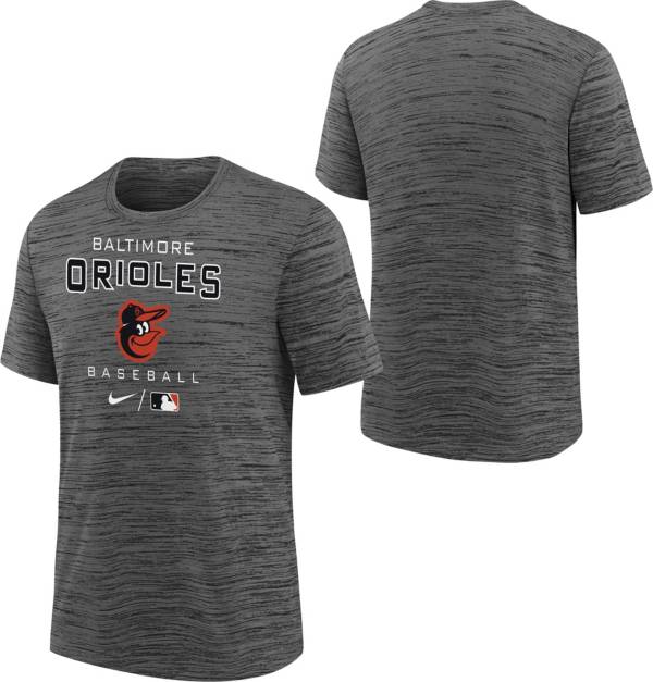 Nike Youth Boys' Baltimore Orioles Dark Gray Authentic Collection Velocity T-Shirt
