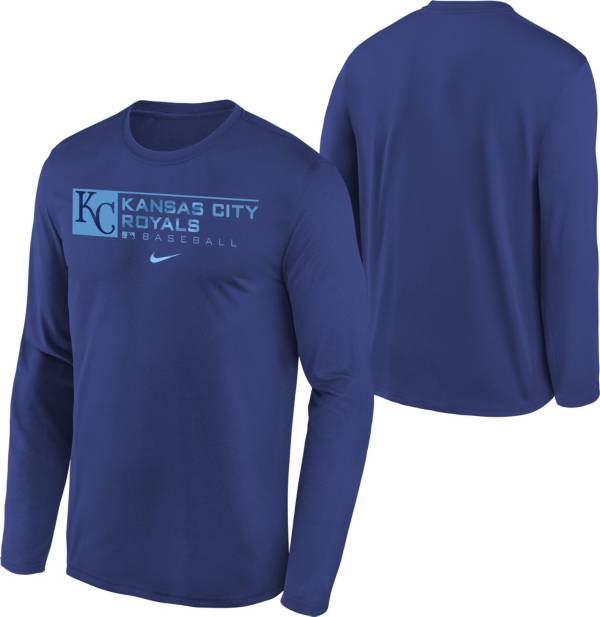 Nike Youth Boys' Kansas City Royals Blue Authentic Collection Dri-FIT Legend Long Sleeve T-Shirt