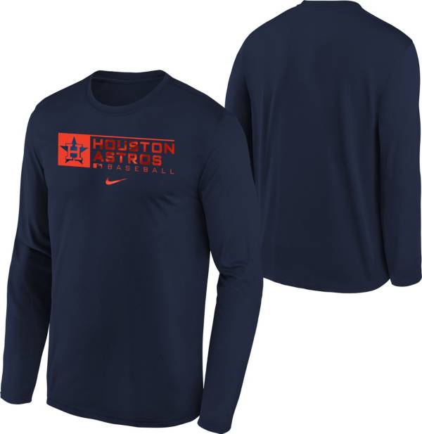 Nike Youth Boys' Houston Astros Navy Authentic Collection Dri-FIT Legend Long Sleeve T-Shirt