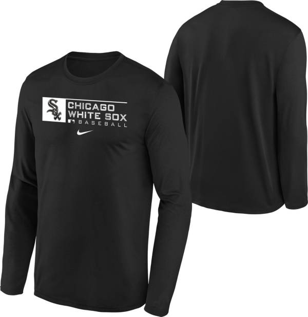 Nike Youth Boys' Chicago White Sox Black Authentic Collection Dri-FIT Legend Long Sleeve T-Shirt