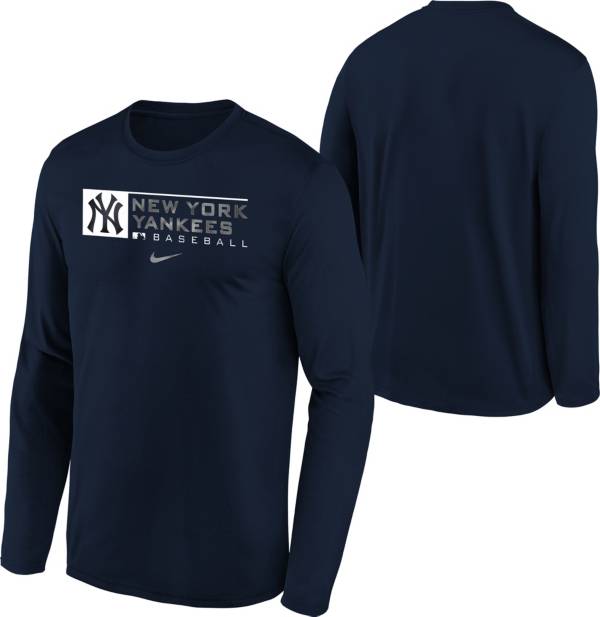 Nike Youth Boys' New York Yankees Blue Authentic Collection Dri-FIT Legend Long Sleeve T-Shirt