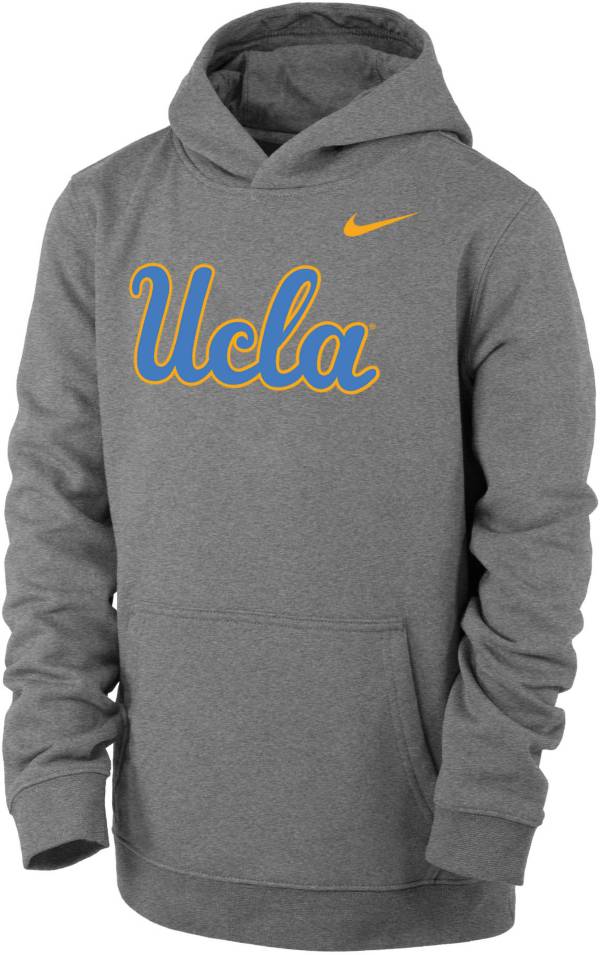 Nike Youth UCLA Bruins Grey Club Fleece Pullover Hoodie