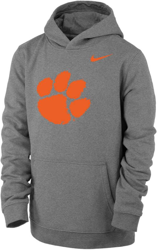 Nike Youth Clemson Tigers Grey Club Fleece Pullover Hoodie