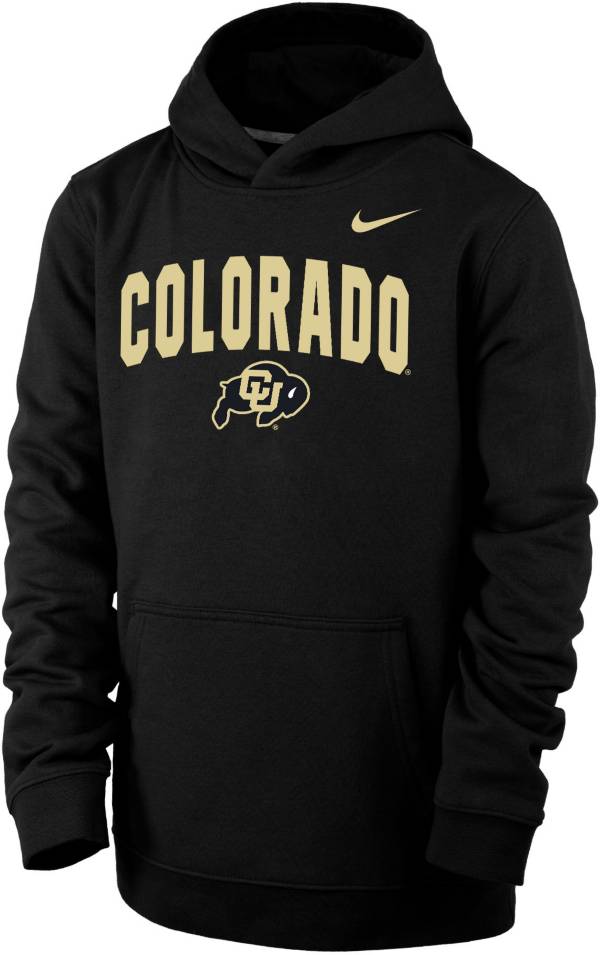 Nike Youth Colorado Buffaloes Club Fleece Wordmark Pullover Black Hoodie