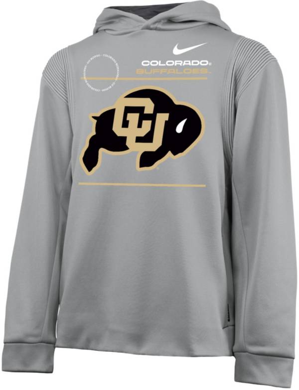 Nike Youth Colorado Buffaloes Grey Therma Football Sideline Pullover Hoodie