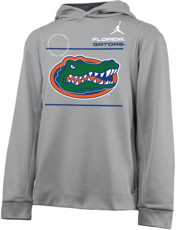 Nike Youth Florida Gators Grey Therma Football Sideline Pullover Hoodie