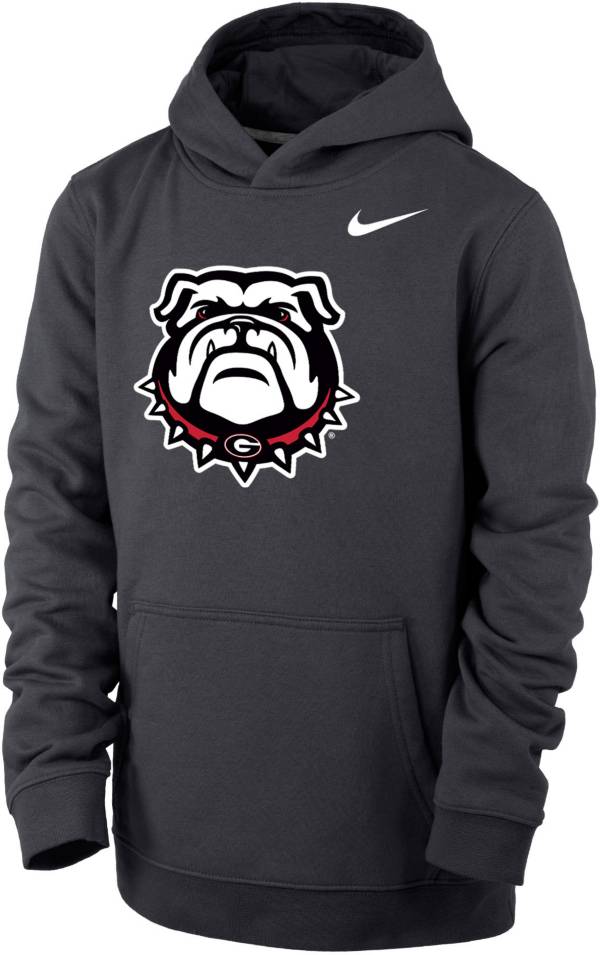 Nike Youth Georgia Bulldogs Grey Club Fleece Pullover Hoodie