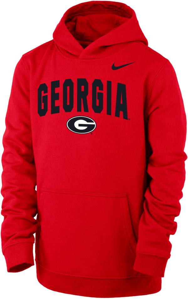 Nike Youth Georgia Bulldogs Red Club Fleece Pullover Hoodie