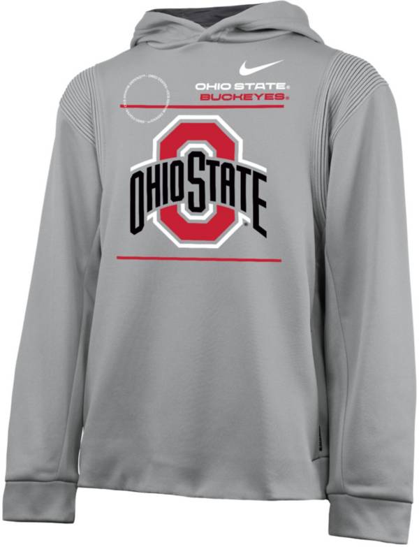 Nike Youth Ohio State Buckeyes Grey Therma Football Sideline Pullover Hoodie product image