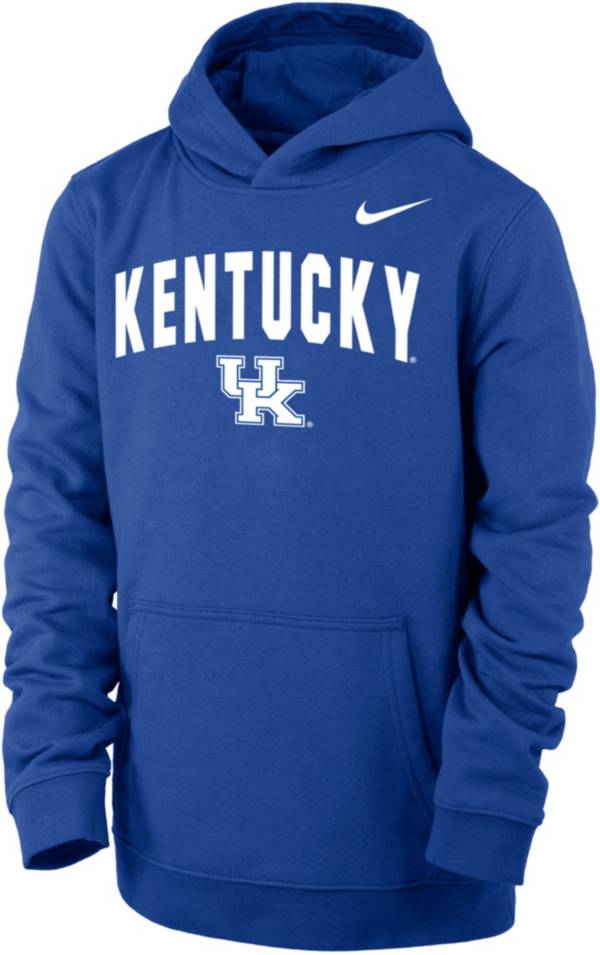 Nike Youth Kentucky Wildcats Blue Club Fleece Wordmark Pullover Hoodie