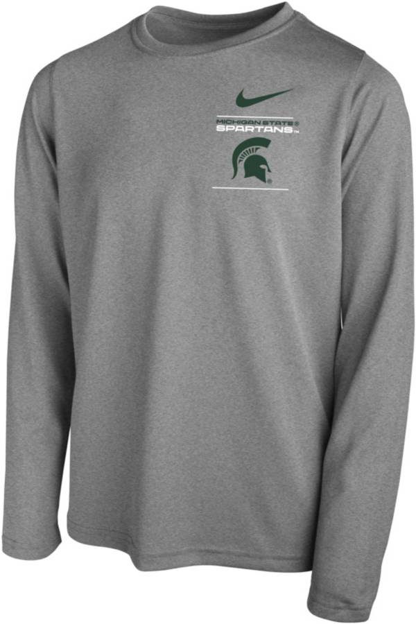 Nike Youth Michigan State Spartans Grey Dri-FIT Legend Long Sleeve T-Shirt