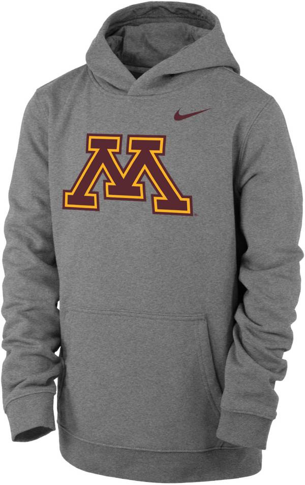 Nike Youth Minnesota Golden Gophers Grey Club Fleece Pullover Hoodie