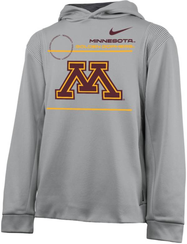 Nike Youth Minnesota Golden Gophers Grey Therma Football Sideline Pullover Hoodie product image