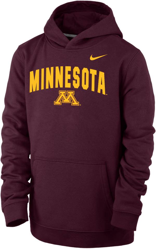 Nike Youth Minnesota Golden Gophers Maroon Club Fleece Wordmark Pullover Hoodie