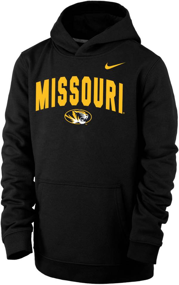 Nike Youth Missouri Tigers Club Fleece Wordmark Pullover Black Hoodie