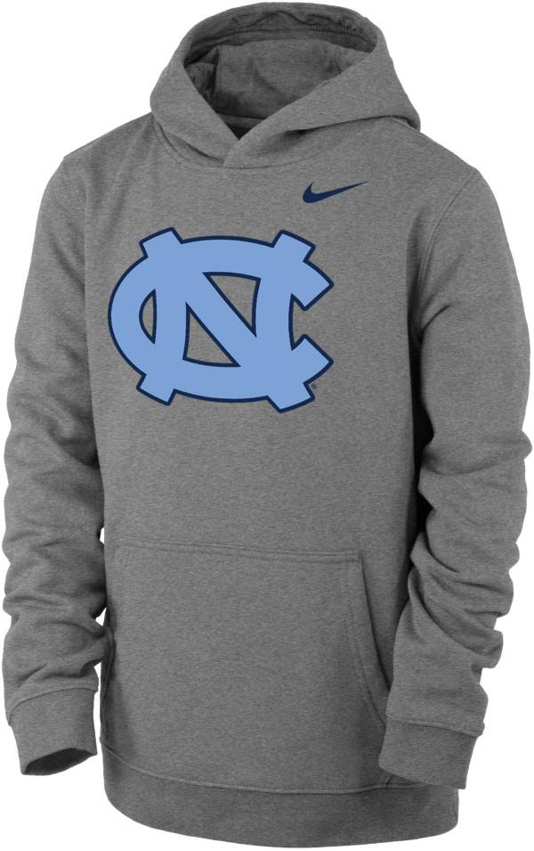 Nike Youth North Carolina Tar Heels Grey Club Fleece Pullover Hoodie