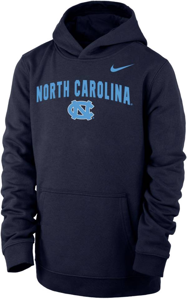 Nike Youth North Carolina Tar Heels Navy Club Fleece Pullover Hoodie