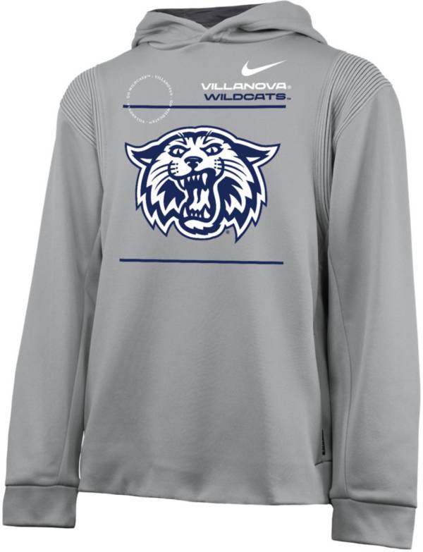 Nike Youth Villanova Wildcats Grey Therma Football Sideline Pullover Hoodie